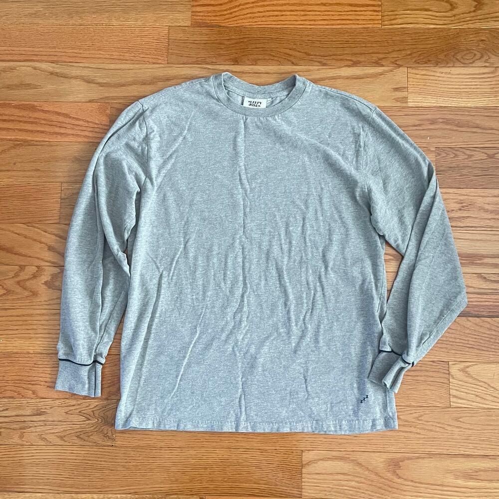 Sleepy Jones Womens Medium Long Sleeve Tee Heather Gray Loungewear Basic Soft